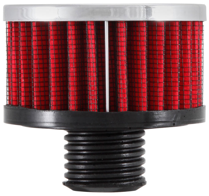 K&N .5in Flange ID x 3in OD x 3.25in H Rubber Base Crankcase Vent Filter - Bull Strap