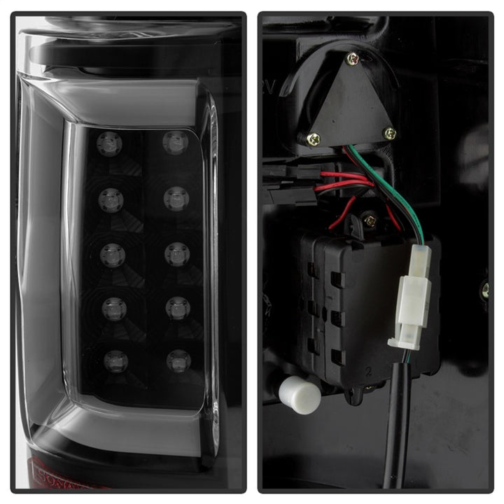 Spyder 04-08 Ford F-150 Projector Tail Lights - Light Bar DRL LED - Black ALT-YD-FF15004V2-LBLED-BK - Bull Strap