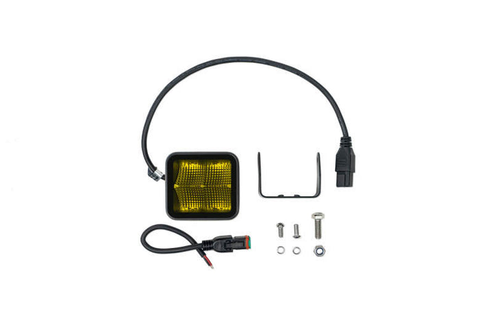 DV8 Offroad 3in Elite Series LED Amber Pod Light - Bull Strap