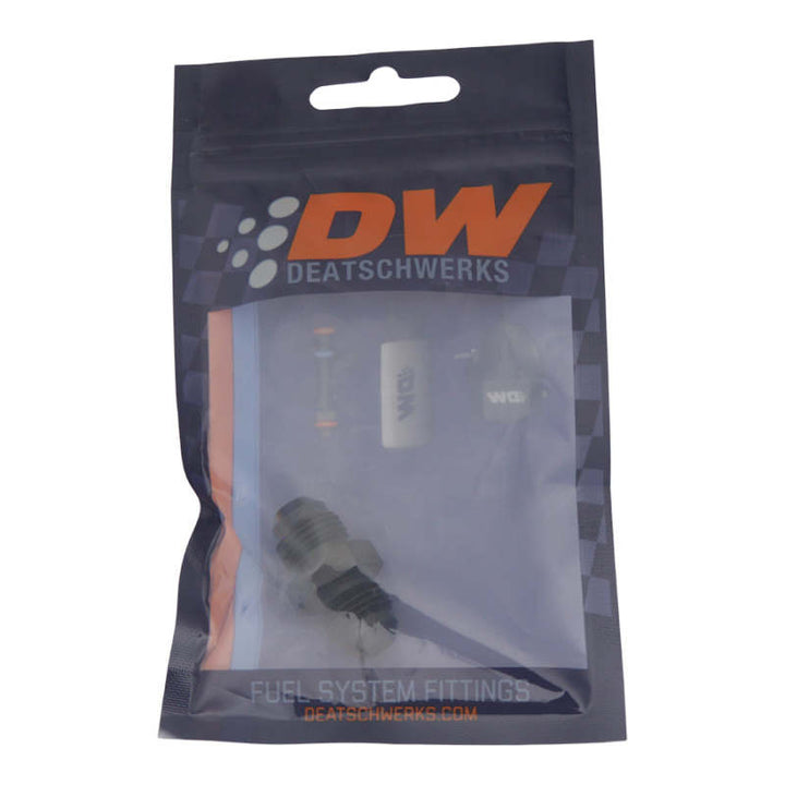 DeatschWerks 6AN Male Flare to 6AN Male Flare Coupler - Anodized Matte Black - Bull Strap