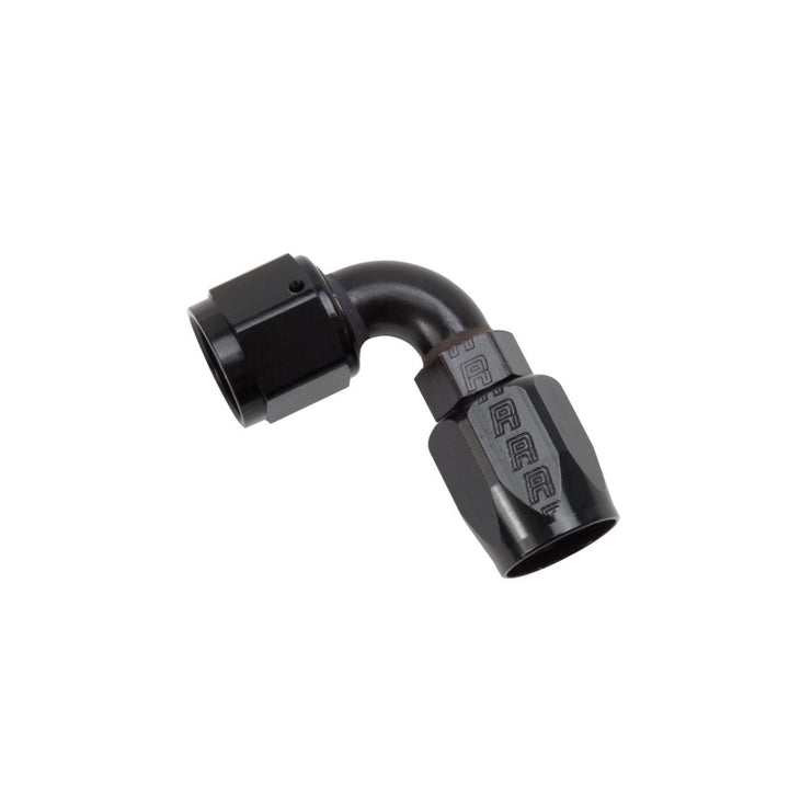 Russell Performance -8 AN Black 90 Degree Full Flow Hose End - Bull Strap