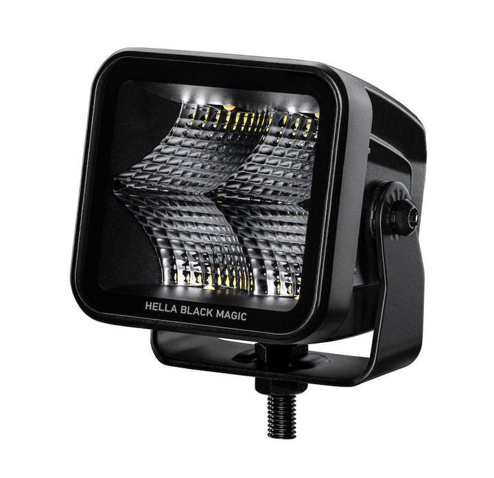 Hella Universal Black Magic 3.2in L.E.D. Cube Kit - Flood Beam - Bull Strap