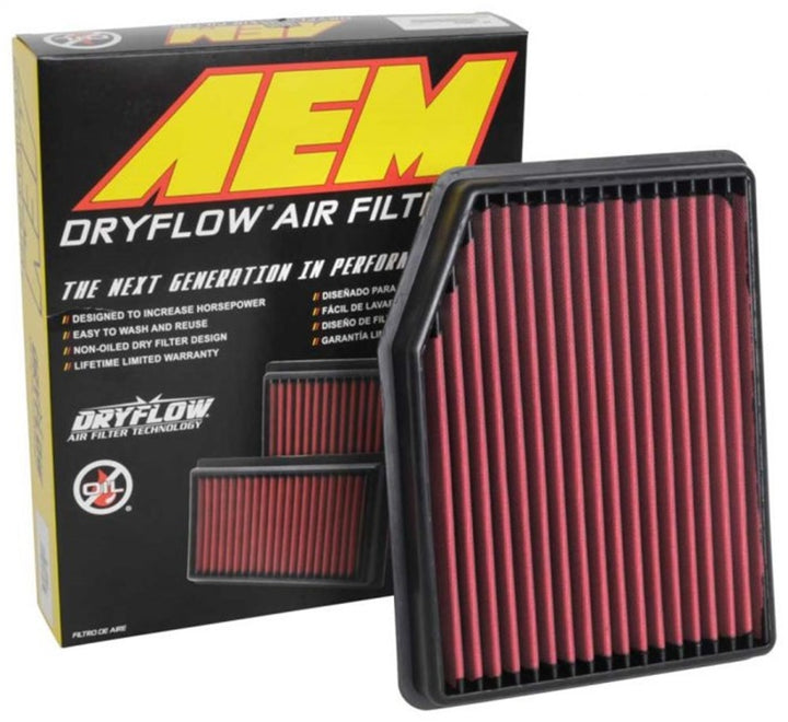AEM 2019 Chevrolet Silverado 1500 V8-5.3L F/I DryFlow Air Filter - Bull Strap