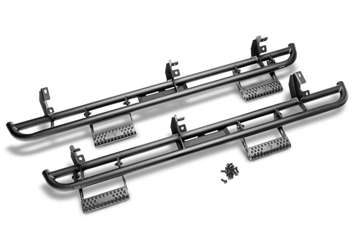 N-Fab RKR Step System 2019 Chevy/GMC 1500 Crew Cab - Cab Length - Tex. Black - 1.75in - Bull Strap