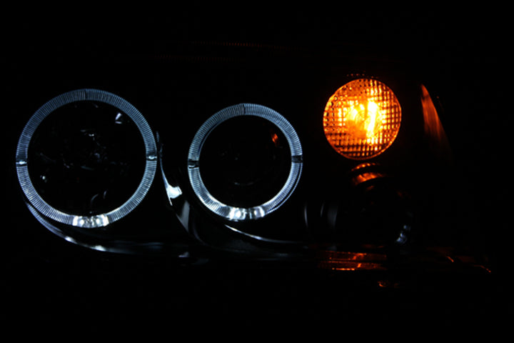 ANZO 1999-2005 Volkswagen Jetta Projector Headlights w/ Halo Black (CCFL) - Bull Strap