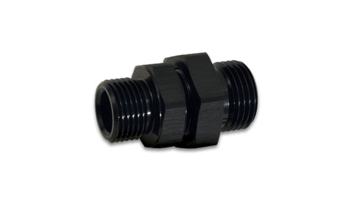 Vibrant -8AN to -6AN ORB Male to Male Union Adapter - Anodized Black - Bull Strap