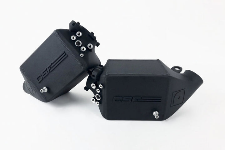 CSF 12-16 BMW M5 (F10) / 12-18 BMW M6 (F06/F12/F13) Twin Charge-Air-Cooler Set - Crinkle Black - Bull Strap