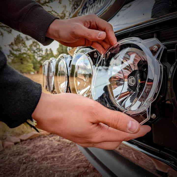 KC HiLiTES 6in. Light Shield for Gravity Pro6 LED Lights (Single) - Clear - Bull Strap