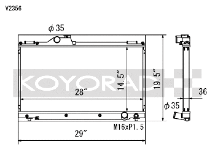 Koyo 01-05 Lexus IS300 (MT) Radiator - Bull Strap