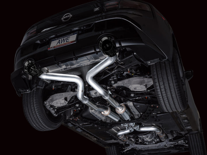 AWE 2023 Nissan Z RZ34 RWD Track Edition Catback Exhaust System w/ Diamond Black Tips - Bull Strap