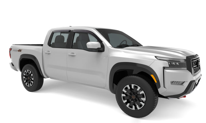 AVS 2022 Nissan Frontier (Crewcab Pickup) Ventvisor Outside Mount Window Deflectors 4pc - Smoke - Bull Strap