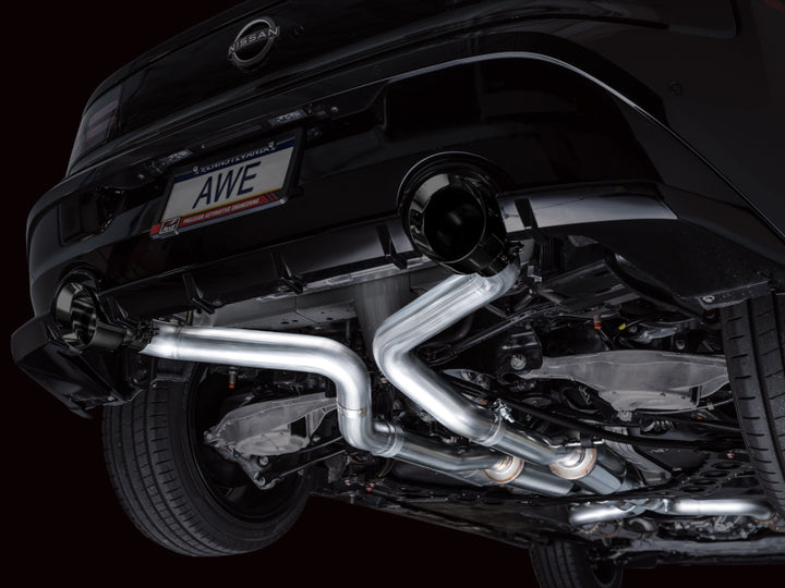 AWE 2023 Nissan Z RZ34 RWD Track Edition Catback Exhaust System w/ Diamond Black Tips - Bull Strap