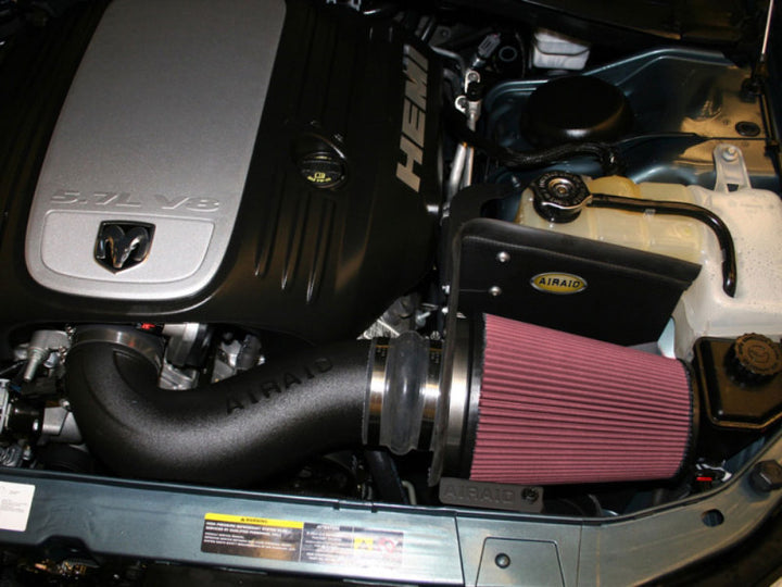 Airaid 06-10 Charger / 05-08 Magnum 5.7/6.1L Hemi CAD Intake System w/ Tube (Dry / Red Media) - Bull Strap