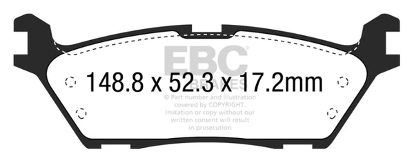 EBC 15+ Ford F150 2.7 Twin Turbo (2WD) Electric PB Greenstuff Rear Brake Pads - Bull Strap