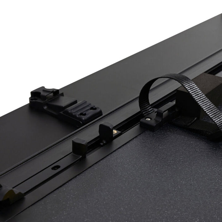 Westin 07-21 Toyota Tundra 5ft 7in Bed Hard Tri-Fold Tonneau Cover - Black - Bull Strap