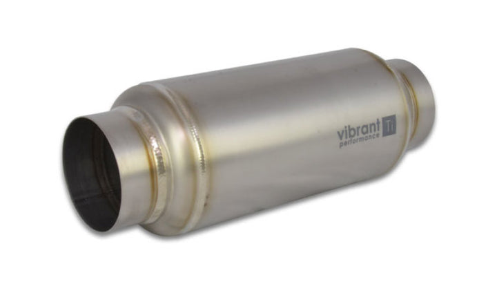 Vibrant Titanium Resonator 3in. Inlet / 3in. Outlet x 12in. Long - Bull Strap