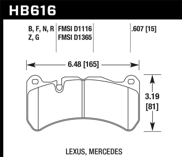Hawk 08-09 Lexus IS-F HP+ Street Front Brake Pads - Bull Strap