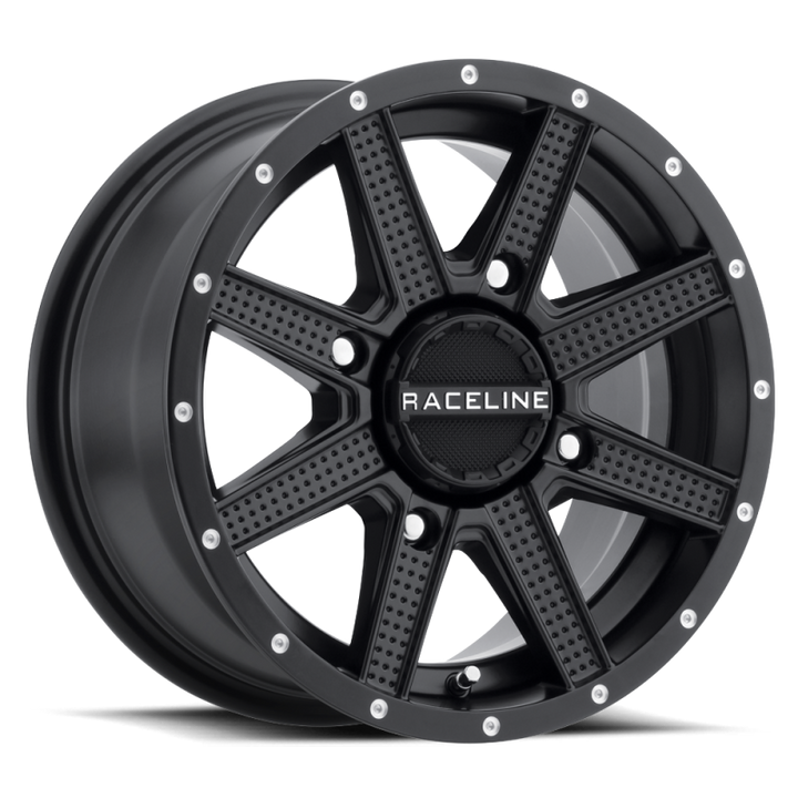 Raceline A92B Hostage 14x7in / 4x156 BP / 2+5 -47mm Offset / 83.8mm Bore - Satin Black Wheel - Bull Strap