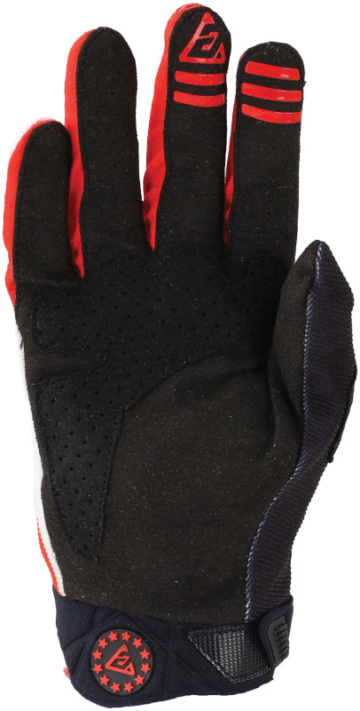 Answer 25 Peak Flo Gloves Black/Red/White - Large - Bull Strap