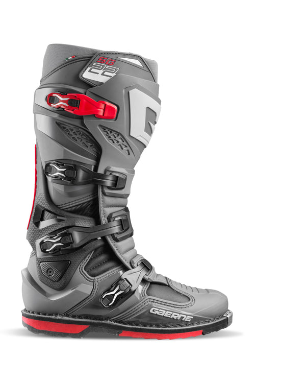 Gaerne SG22 Boot Anthracite/ Black/Red Size - 12 - Bull Strap