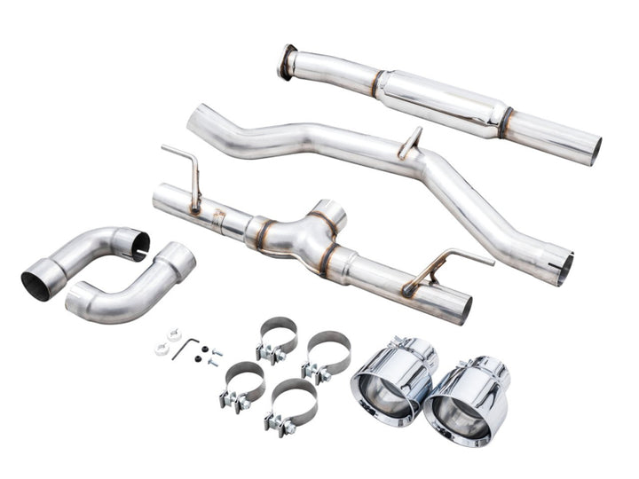 AWE Subaru BRZ/ Toyota GR86/ Toyota 86 Track Edition Cat-Back Exhaust- Chrome Silver Tips - Bull Strap