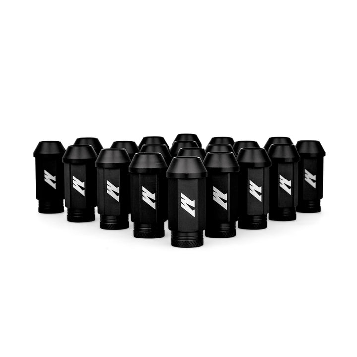 Mishimoto Aluminum Locking Lug Nuts M12x1.5 20pc Set Black - Bull Strap