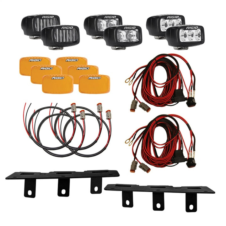 Rigid Industries 2021+ Ford Mod Bumper Triple SR-M Fog Light Kit - Bull Strap