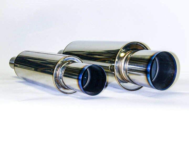 HKS Universal Stainless Hi Power 130mm Titanium Muffler - Bull Strap