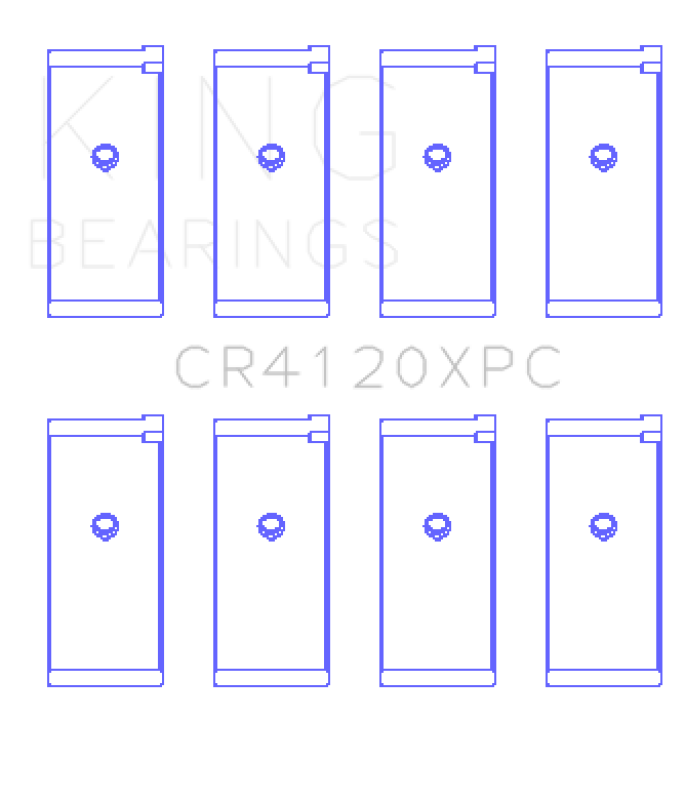 King Mitsubishi 4G63/4G64 Performance Coated Connecting Rod Bearing (Set of 4) - Size STD - Bull Strap