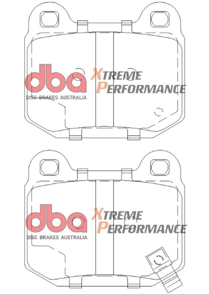 DBA 03-06 EVO / 04-09 STi / 03-07 350Z Track Edition/G35 w/ Brembo XP650 Rear Brake Pads - Bull Strap