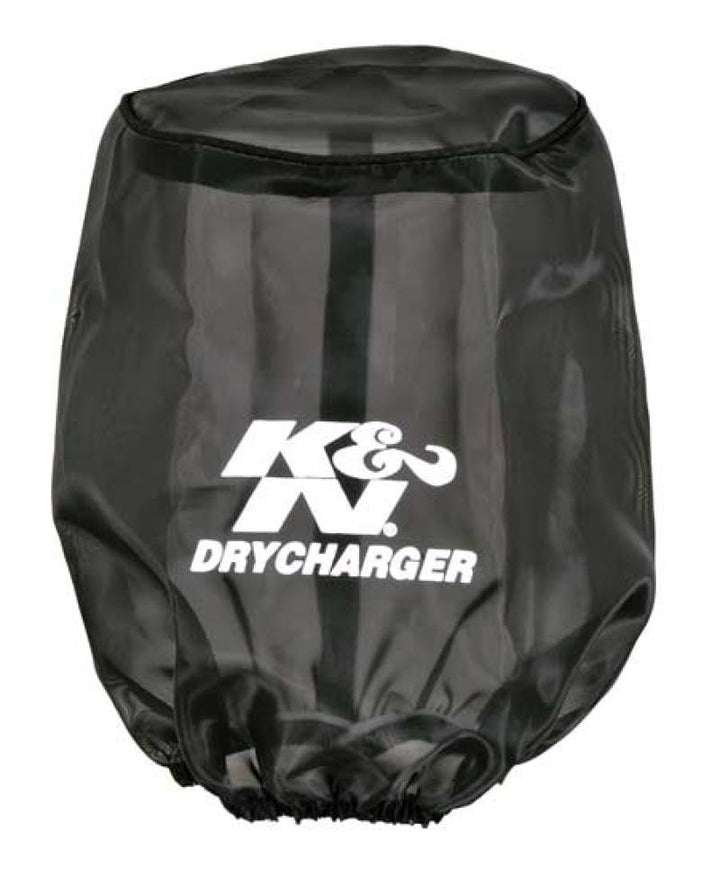 K&N Drycharger Air Filter Wrap Round Tapered Black 5.375in Base ID x 4.375in Top ID x 7 H - Bull Strap