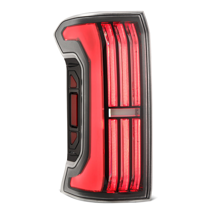 AlphaRex 24-25 Toyota Tacoma NOVA-Series LED Prismatic Tail Lights - Black - Bull Strap