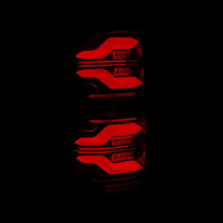 AlphaRex 14-21 Toyota Tundra LUXX LED Taillights Black/Red w/Activ Light/Seq Signal - Bull Strap