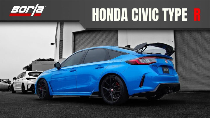 Borla 2023 Honda Civic Type R MT ATAK Catback Exhaust w/ 4in Ceramic Black Tips - Bull Strap