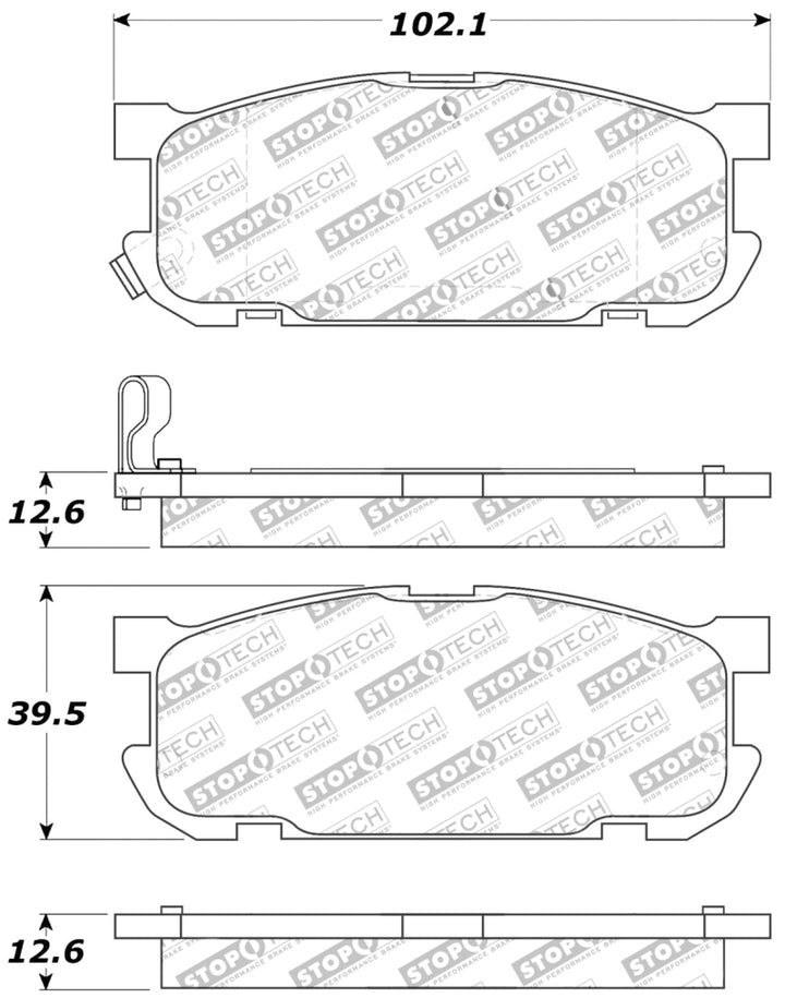 StopTech Performance 01-05 Miata w/ Sport Suspension Rear Brake Pads D891 - Bull Strap