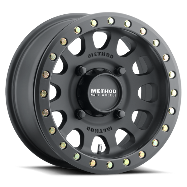 Method MR401 UTV Beadlock 15x6 / 5+1/49mm Offset / 5x4.5 / 72mm CB Matte Black Wheel - Bull Strap