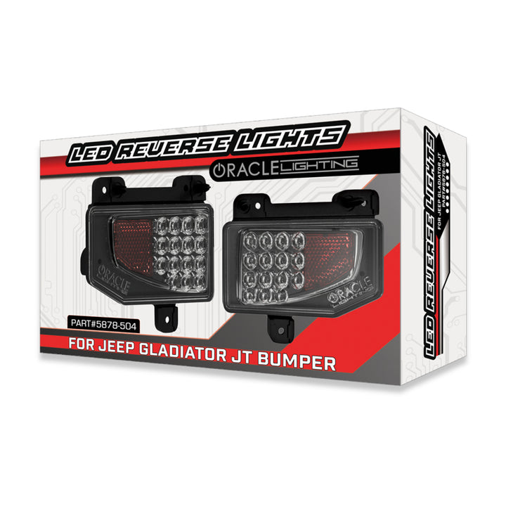Oracle Jeep Gladiator JT Rear Bumper LED Reverse Lights w/ Plug & Play Harness - 6000K - Bull Strap