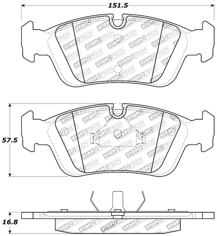 StopTech 96-02 BMW Z3 / 03-08 Z4 / 97-00 323 / 10/90-99 325/328 (E30/E36) Front Brake Pads - Bull Strap