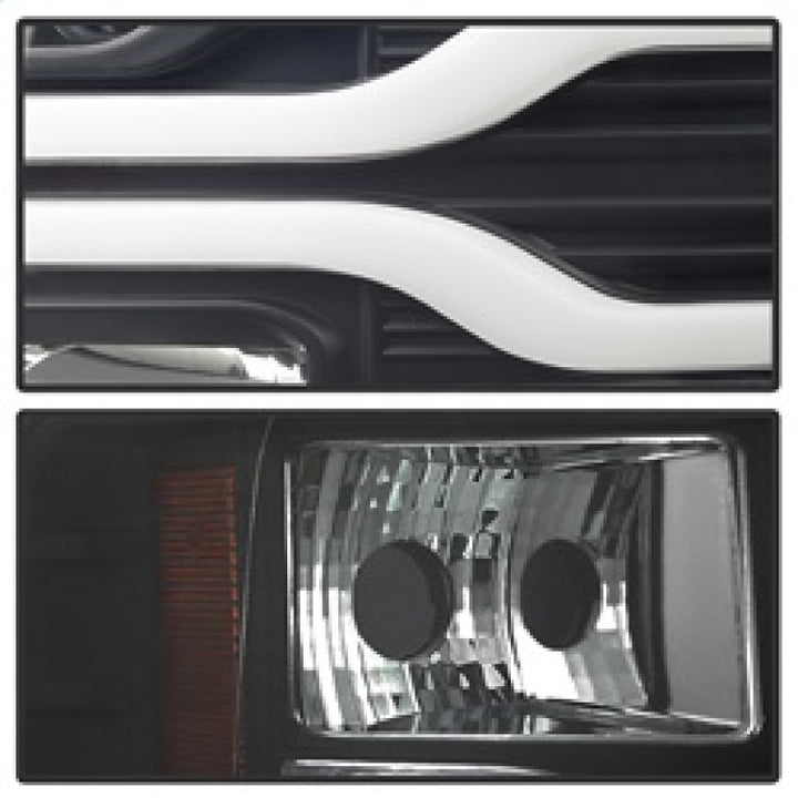 Spyder Chevy Silverado 1500 07-13 Version 3 Projector Headlights - Black PRO-YD-CS07V3-LBDRL-BK - Bull Strap