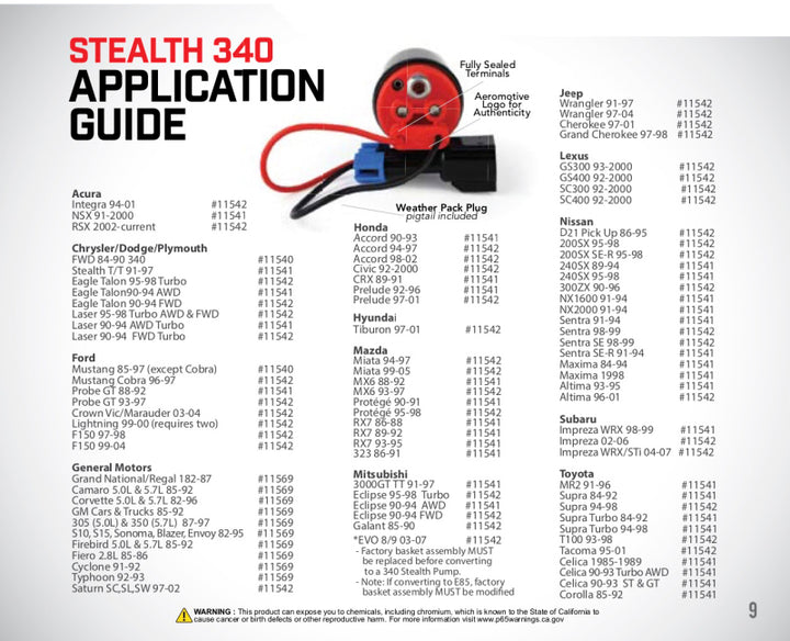Aeromotive 340 Series Stealth In-Tank E85 Fuel Pump - Center Inlet - Offset (GM applications) - Bull Strap