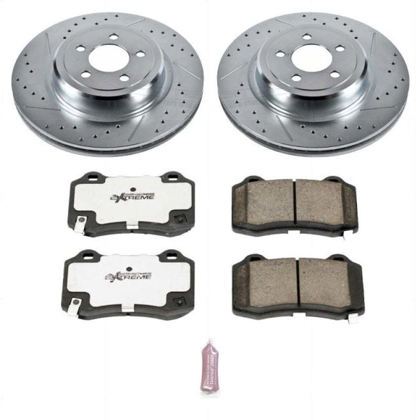 Power Stop 08-23 Dodge Challenger Rear Z26 Street Warrior Brake Kit - Bull Strap