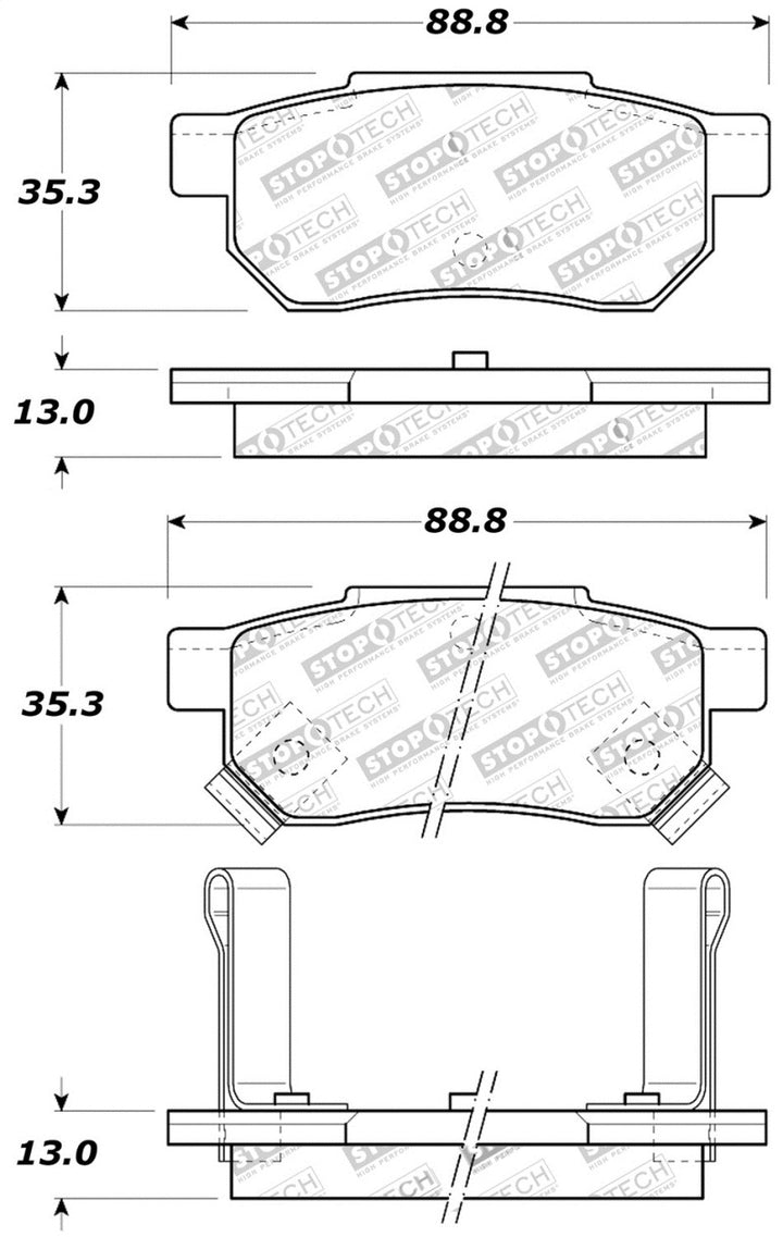 StopTech Performance 90-01 Integra (exc. Type R)/90-93 Civic EX Coupe w rear disc & abs/99-00 Civic - Bull Strap