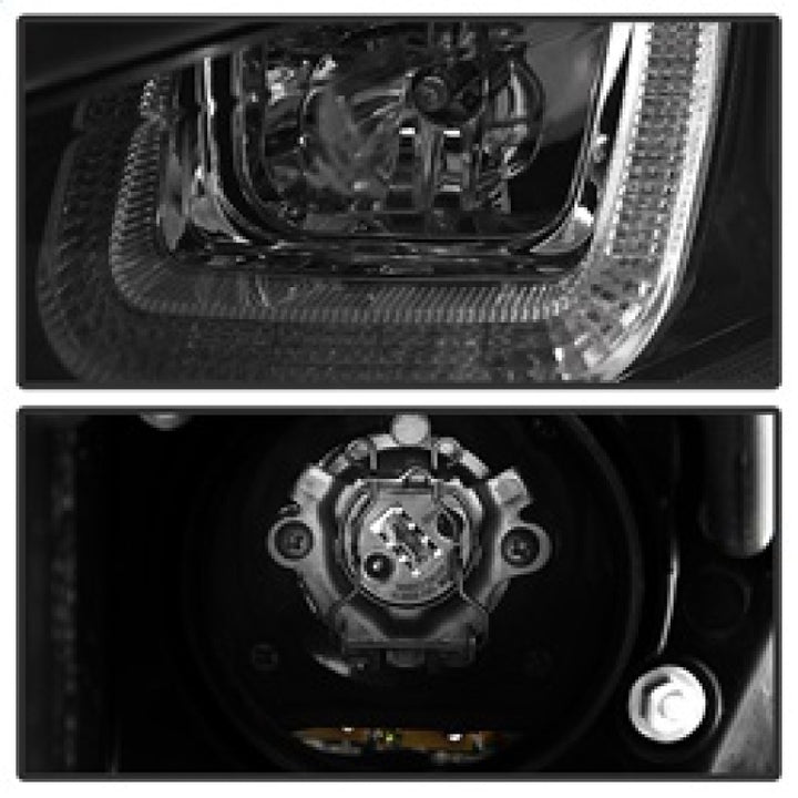 Spyder Volkswagen Golf VII 14-16 Projector Headlights DRL LED Red Stripe Blk PRO-YD-VG15-RED-DRL-BK - Bull Strap