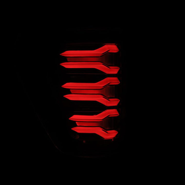 AlphaRex 21-22 Ford F150 LUXX LED Projector Tail Lights - Alpha-Black - Bull Strap