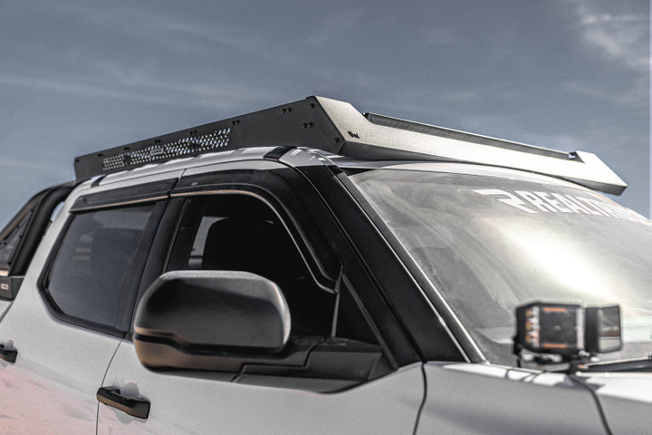 Go Rhino 22-23 Toyota Tundra CrewMax Ceros Low Profile Roof Rack - Tex. Blk - Bull Strap