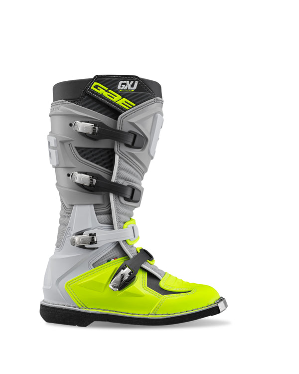 Gaerne GXJ Boot Grey/Fluorescent Yellow Size - Youth 6 - Bull Strap
