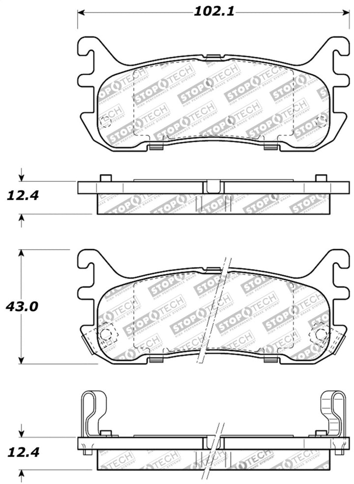 StopTech Performance 94-97/99-05 Miata w/ Normal Suspension Rear Brake Pads D636 - Bull Strap