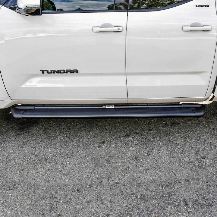 Westin Sure-Grip Aluminum Running Boards 79 in - Black - Bull Strap