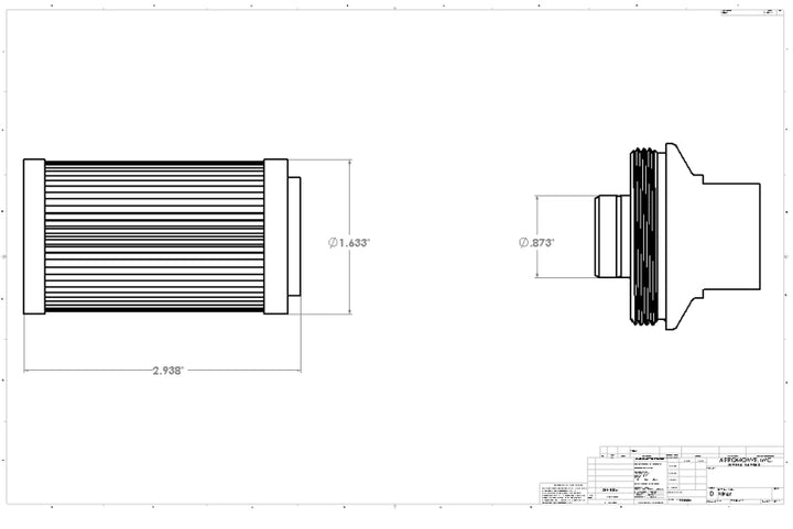 Aeromotive In-Line Filter - (AN-10) 100 Micron SS Element - Bull Strap