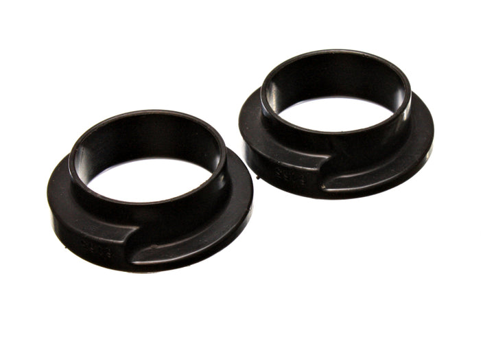 Energy Suspension Universal 2-3/16in ID 3in OD 1in H Black Coil Spring Isolators (2 per set) - Bull Strap